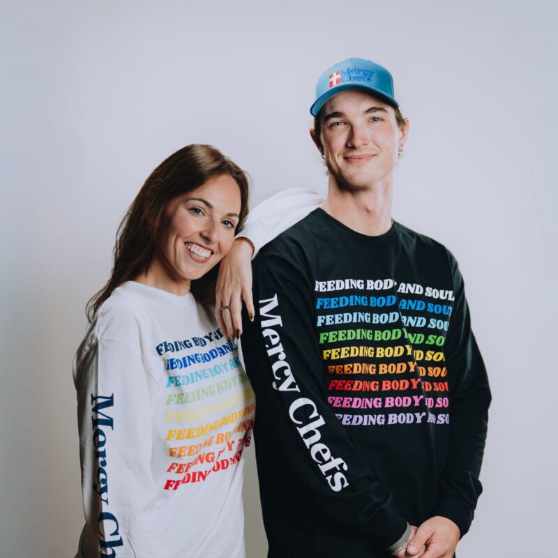Mercy Chefs staff wearing Feeding Body and Soul long sleeves