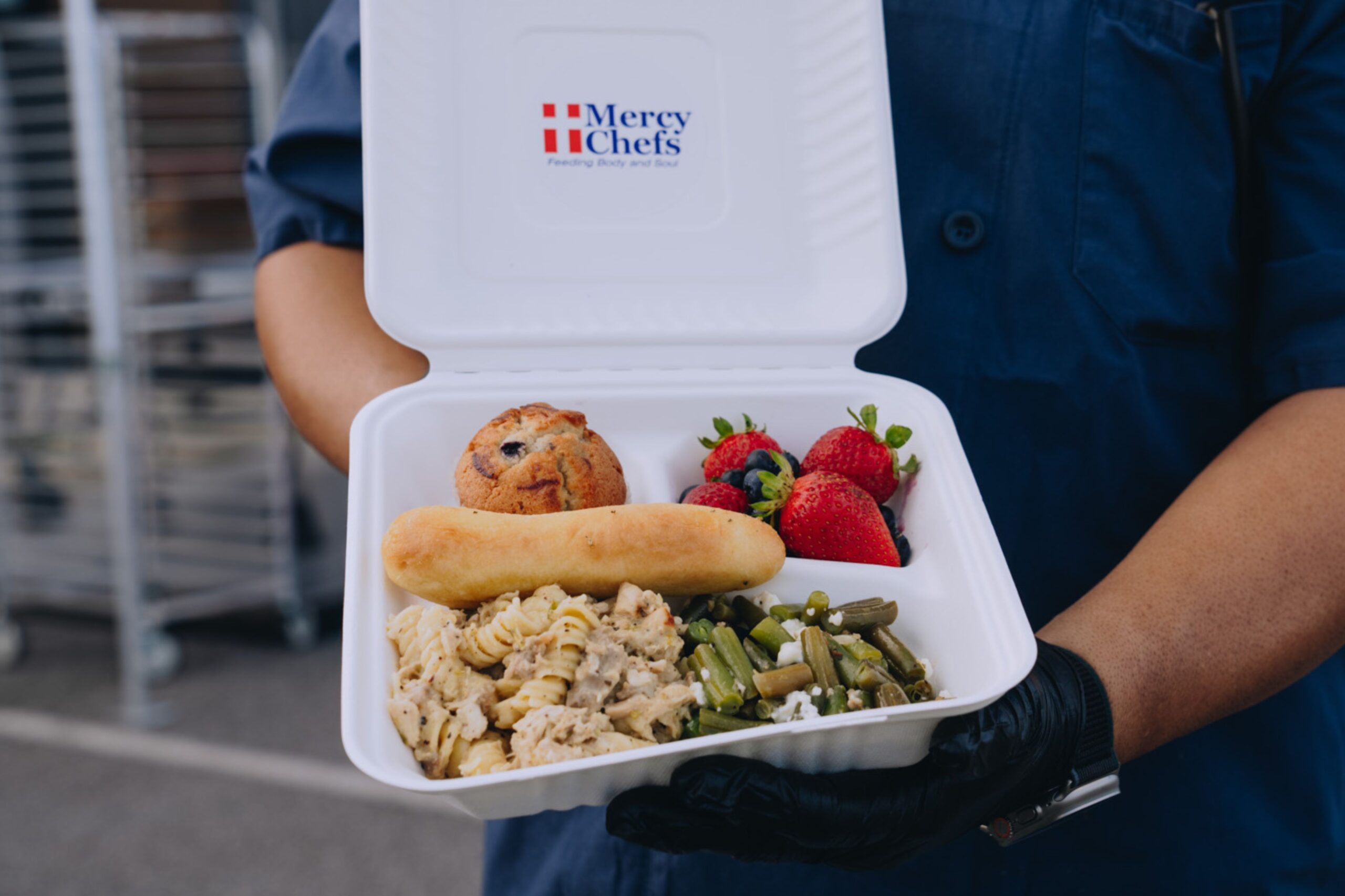 Hot meal provided by Mercy Chefs in response to Hurricane Helene