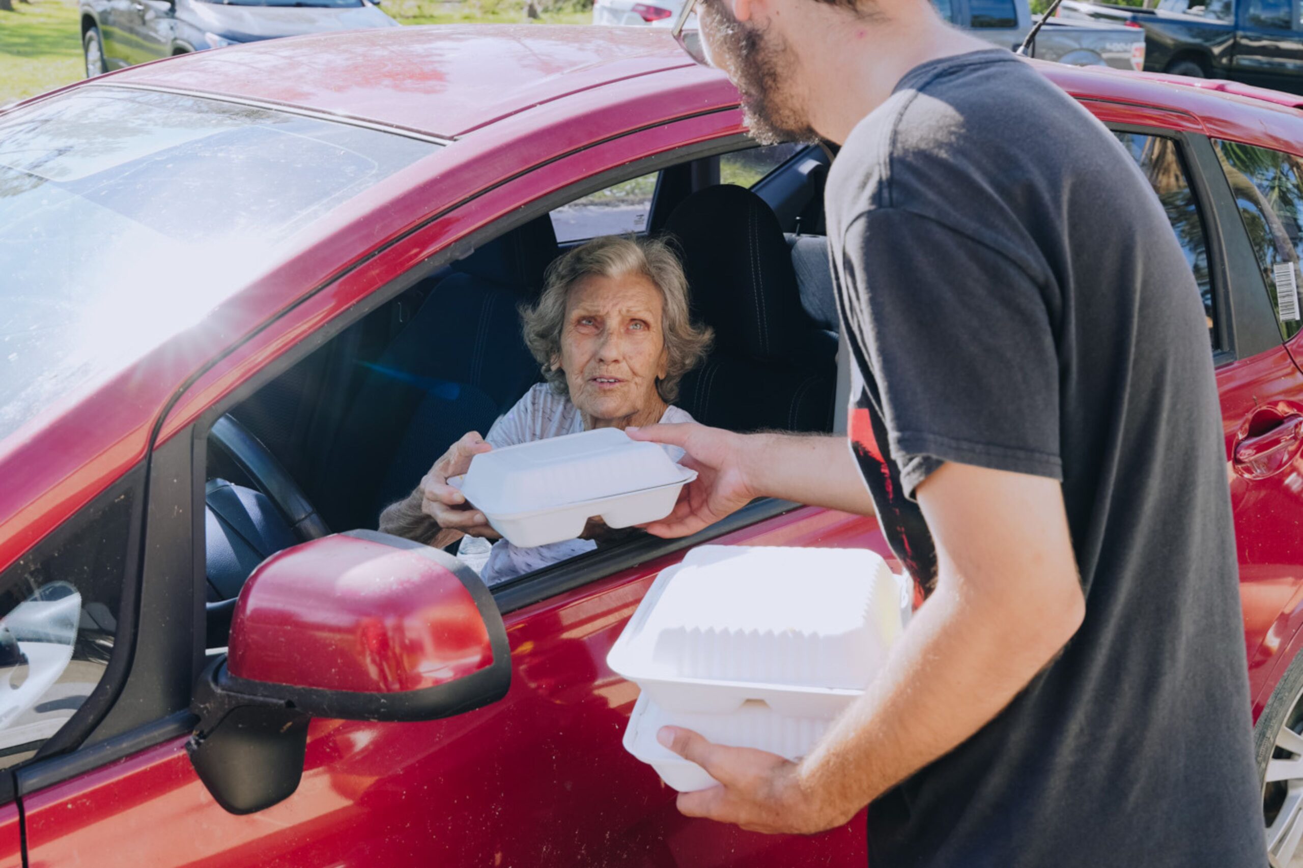 Woman receiving meal in Newberry, FL