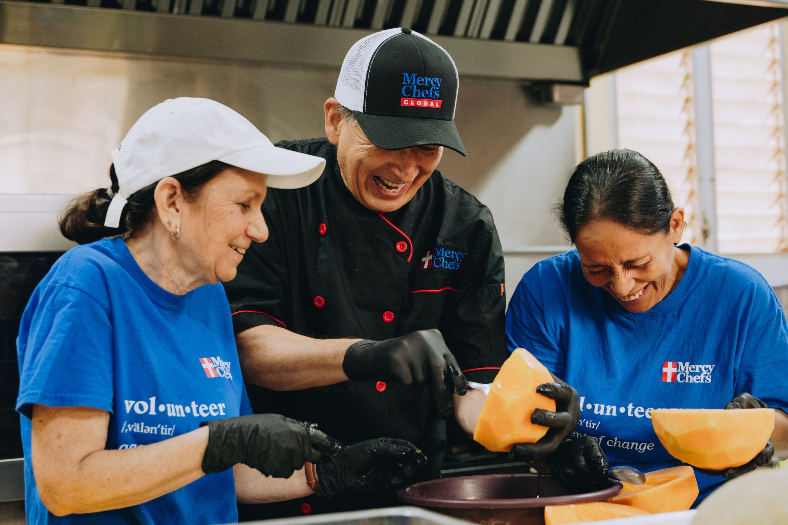 Chef Jaime with volunteers