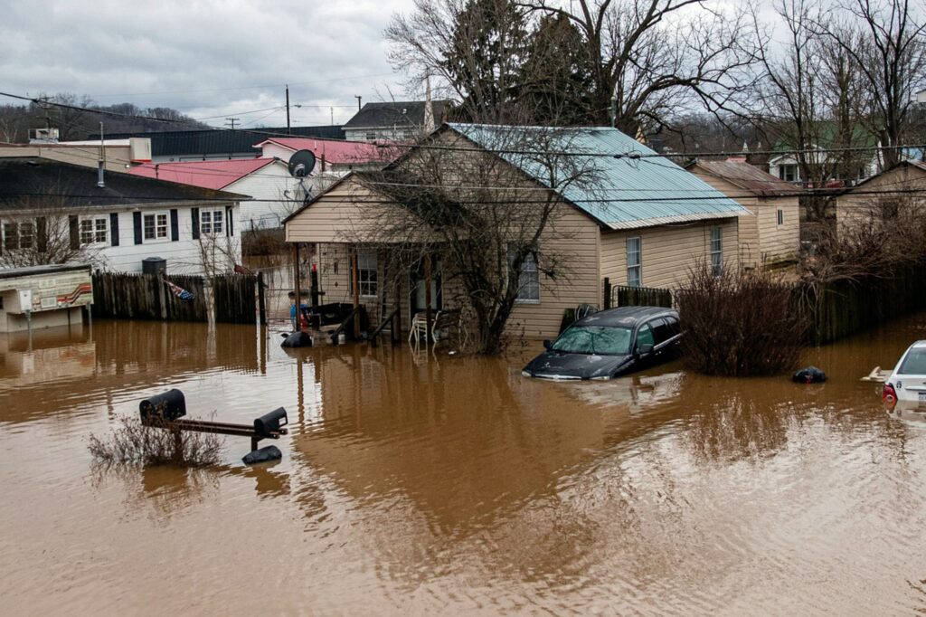 Damage caused by severe flooding in West Virginia.