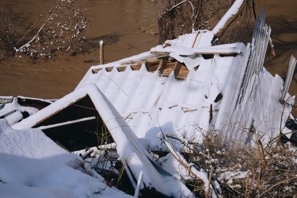 Damage caused by severe flooding in West Virginia.