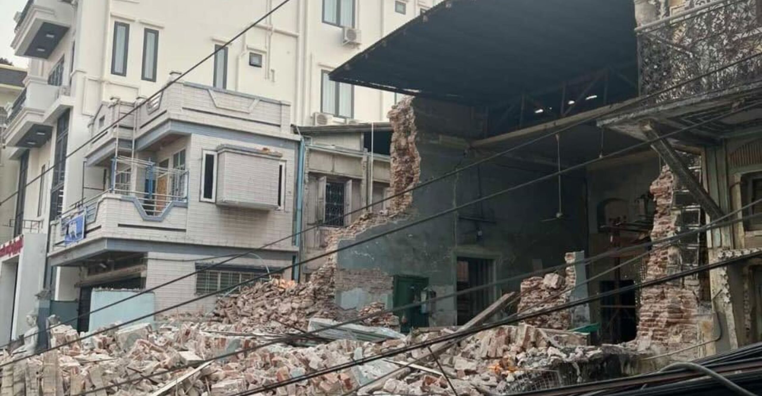 Damage from the 7.7 magnitude earthquake in Myanmar.