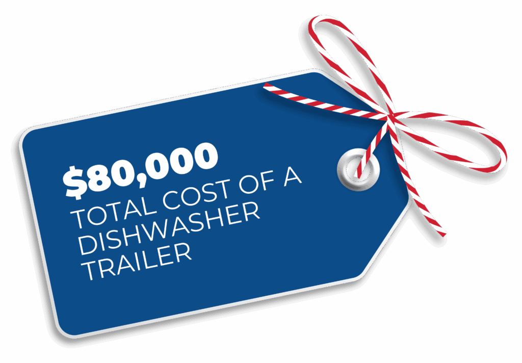 $80,000 total cost of a dishwasher trailer