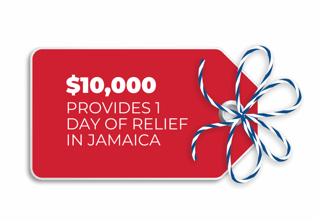 $10,000 provides one day of relief in Jamaica