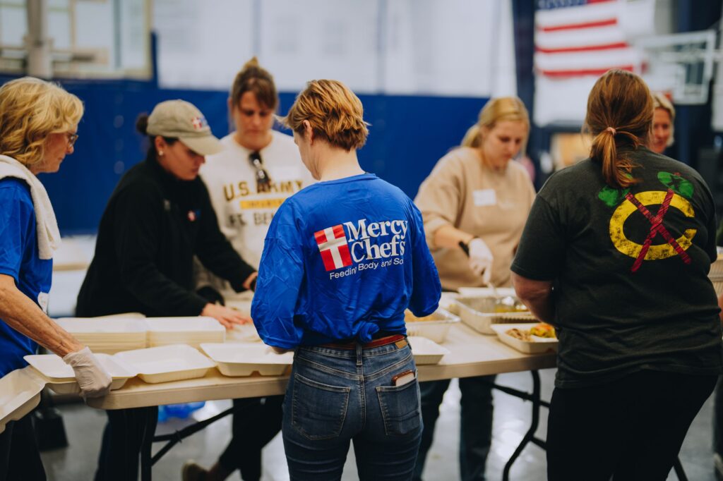A group of Mercy Chefs volunteers in Kankakee, IL